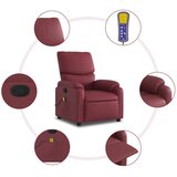  Masažni naslonjač od umjetne kože crvena boja vina | shoptok.hr