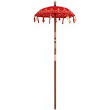 vidaXL Balineški Parasol Ostalo Crvena x 260 cm Pamuk i čvrsto drvo | shoptok.hr
