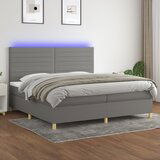 The Living Store Box spring postelja z vzmetnico LED temno siva 200x200 cm blago - Box Spring Postelja, (21521469) | Shoptok.si