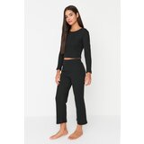 Trendyol Black Back Detailed Wide Leg Camisole Knitted Pajamas Set | Shoptok.si