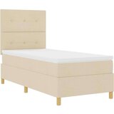  LED Box Spring Krevet s madracem Krema 80 x 200 cm tkanina | shoptok.hr