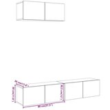  3-dijelni zidni TV ormarić Artisan hrast izrađen od drva | shoptok.hr