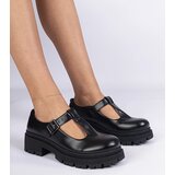 Gemre Black platform derby shoes made of eco-leather Nella | Shoptok.si