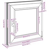  Prozor za podrum RISOR Antracit 50 x 50 cm PVC i staklo - Antracit 50 x 50 cm (trostruki sloj) Naginjanje i okretanje desno | shoptok.hr