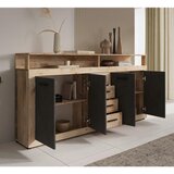 MID.YOU ŠIROKA KOMODA, antracit, barve hrasta | Shoptok.si