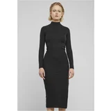 Urban Classics Women's ribbed turtleneck dress black