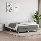 vidaXL Krevet s oprugama i madracem tamnosivi 140x190 cm od tkanine | shoptok.hr