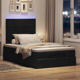 vidaXL Otomanski posteljni okvir z vzmetnico črn 120x190 cm blago Cene