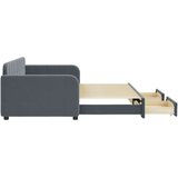 vidaXL Izvlečna dnevna postelja s predali temno siva 90x200 cm žamet | Shoptok.si