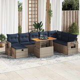 9-dijelni set vrtnih sofa poliratan i bagrem s jastucima sivi | shoptok.hr