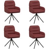  Okretne blagovaonske stolice 4 pcs Umjetna koža Vinska crvena | Eponuda.com