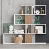 Hanah home Karlin - White, Walnut knjižna omara, (21268139) Cene