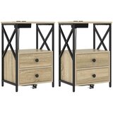  Noćni ormar 2 kom. Sonoma hrast 40 x 31 x 60 cm | shoptok.hr