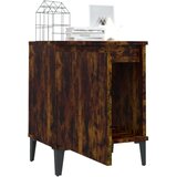  Nočna omarica s kovinskimi nogami dimljeni hrast 40x30x50 cm, (20732389) | Shoptok.si