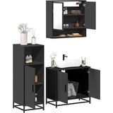 Maison Chic Kopalniško pohištvo - Kopalniški sestavi 3 kosi črne barve inženirski les, (21787145) | Shoptok.si