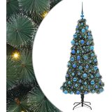 Umjetno unaprijed osvijetljeno božićno drvce s setom ukrasnih kuglica | shoptok.hr