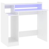  Radni stol s LED svjetlima bijeli 97x45x90 cm konstruirano drvo | shoptok.hr