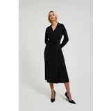 Moodo Women's midi shirt dress with decorative buttons - black
