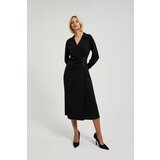 Moodo Women's midi shirt dress with decorative buttons - black | shoptok.hr