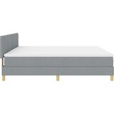 vidaXL Krevet s opružnom podlogom i madracem svjetlosive boje 200x200 cm tkanina | shoptok.hr