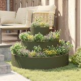  Vrtna saksija Maslinasto zelena 90 x 90 x 20 cm Čelična vrata | shoptok.hr