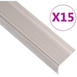  Rubnjaci za stepenice L-oblika 15 kom aluminijski 90 cm bež | shoptok.hr