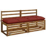  Jastučići za klupe VIANEN 2 kom. 100% poliester Crvena - Crvena 150 x 50 x 12 cm | shoptok.hr