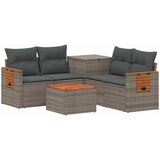  Set sofe 6 kom. Siva i tamno siva Poli Rattan i čelik | shoptok.hr
