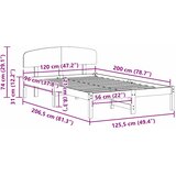  Krevetna konstrukcija s uzglavljem Vosak smeđa 120 x 200 cm | shoptok.hr