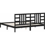  Okvir za krevet od masivne borovine crni 200 x 200 cm | shoptok.hr