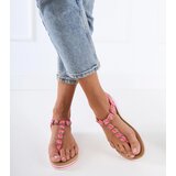 Gemre Pink flip-flop sandals embellished with rhinestones Satira | Shoptok.si
