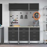  Set radnih ormarića s ladicama s pohranom 8 kom. Crna | shoptok.hr