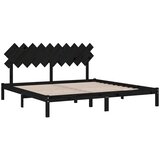  Okvir za krevet crni 200 x 200 cm od masivne borovine | Eponuda.com