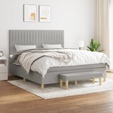 vidaXL Box spring postelja z vzmetnico svetlo siva 180x200 cm blago Cene