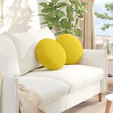  Jastučići za sjedenje 2 pcs Svijetlo žuta Ø40 x 13 cm tkanina | shoptok.hr