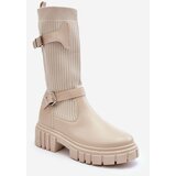 Kesi Women's insulated boots with stocking Beige Abroze Cene