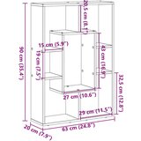 vidaXL Regal za knjige crni 63x20x90 cm od konstruiranog drva | shoptok.hr