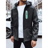 DStreet Softshellowa kurtka męska z nadrukiem czarna | shoptok.hr