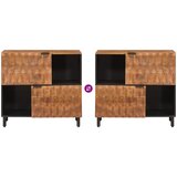  Kreveta Finš acacije smeđa 80 x 33 x 75 cm Čvrsto drvo manga | shoptok.hr