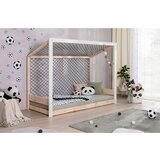 MID.YOU Nizka Postelja Soccer, Naravne Barve, Bela, Pravi Les, 90x200 | Shoptok.si
