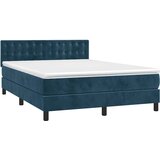  Krevet s oprugama i madracem tamnoplavi 140x190 cm baršunasti | shoptok.hr