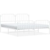 Metalni okvir kreveta uzglavlje i podnožje bijeli 183x213 cm | shoptok.hr