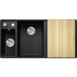Blanco pomivalno korito AXIA III 6 SF InFino SILGRANIT UMIVALNIK LEVO, lesena deska, z daljinskim upravljanjem. - ČRNA | Shoptok.si