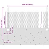  Ograjni stebri 5 kosov U-kanal 60 cm Galvanizirano jeklo, Šesterokotna ograja 0,5x10 m Galvanizirano jeklo | Shoptok.si