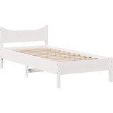  Okvir kreveta s uzglavljem bijeli 75x190 cm od borovine | shoptok.hr