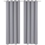  Zavjesa za Zamračivanje s Metalnim Prstenovima 270x245 cm Siva | shoptok.hr