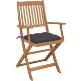 Maison Chic Zložljivi Vrtni Stoli - Stol za vrti 4 kosi z blazinami trden akacijev les JS2966, (21876088) Cene