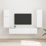 Komplet TV omaric 4 pcs Bela Konstruiran les - - Bela - 57.9 - 30 x 31 x 100 cm - 2025--Uvoz_2