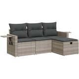  4-dijelni set vrtnih sofa s jastucima svijetlosivi poliratan | shoptok.hr