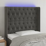  LED uzglavlje tamnosivo 103x16x118/128 cm baršunasto | shoptok.hr